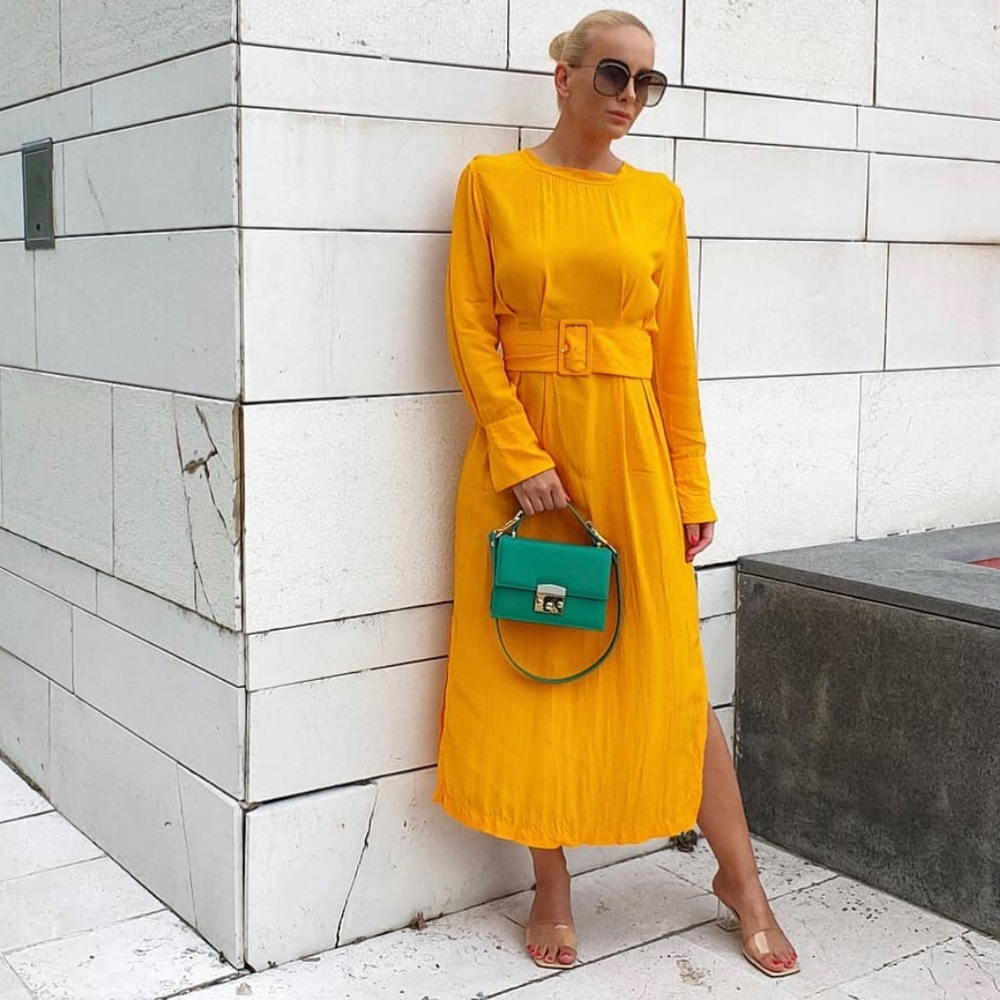 Zara Belted Midi Dress - Picture 1 of 7